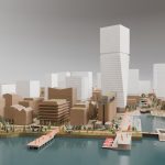 Illustration of the master plan for the Bassin Wellington area of Montreal presented by Canada Lands Company